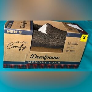 Dearfoams Dark Brown Herringbone Slippers